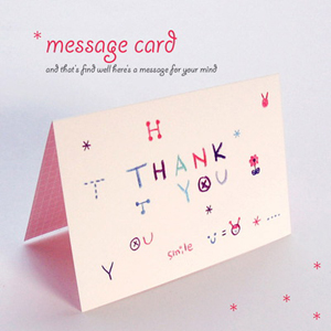 message card -pink thank you